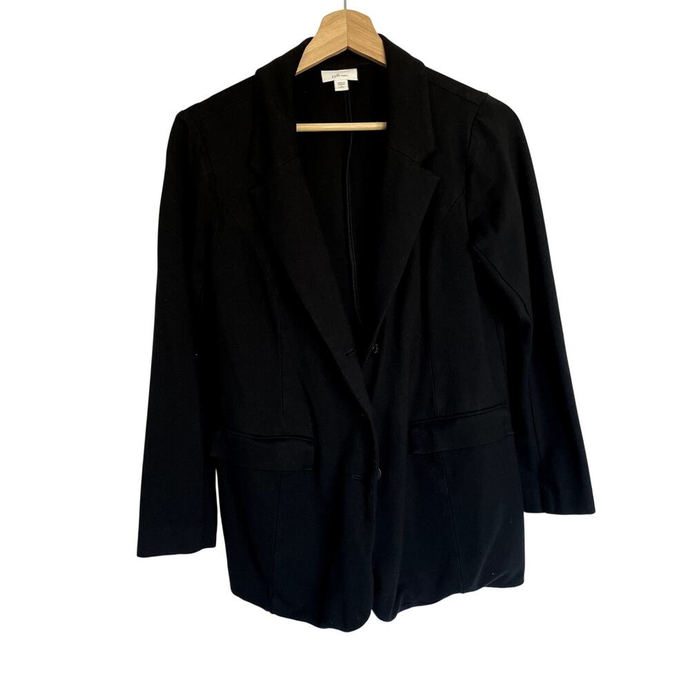 J.Jill Ponte black blazer women's size small petite button front formal business